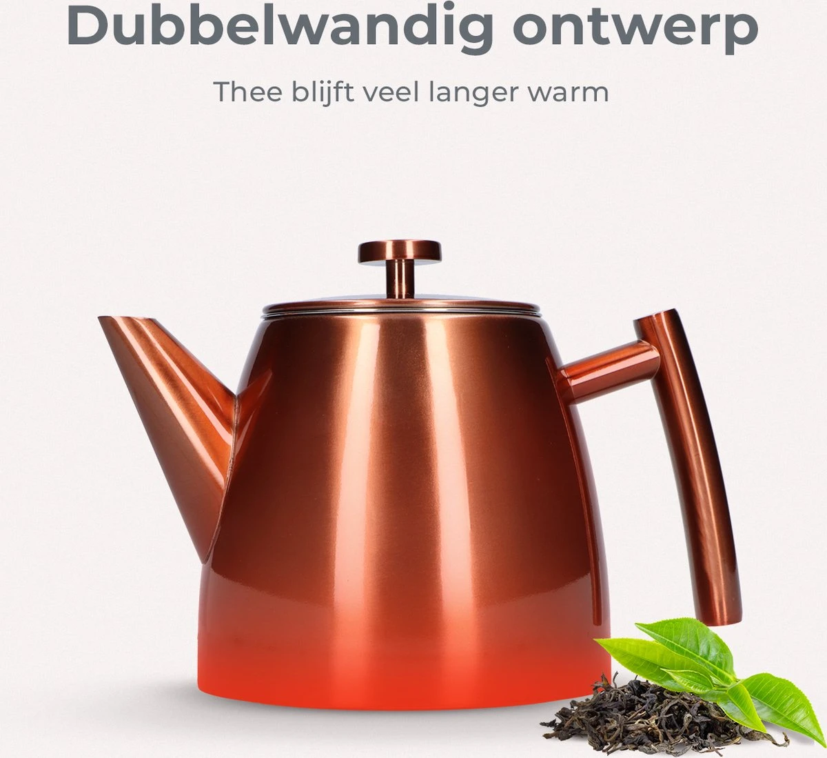 Vaja® Theepot Juliette Rosé Dubbelwandig 6 Vaja® Theepot Juliette Rosé Dubbelwandig - Afbeelding 4