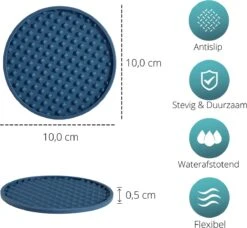 Castagnola Siliconen Onderzetters Met Houder – Onderzetters Voor Glazen – Onderzetters Design – Onderzettersset – Drink Onderzetters – Hoogwaardige Siliconen – Set Van 14 – Blauw -Woonwinkel 1200x1108 4