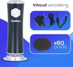LifeWise Elektrische Eelt Verwijderaar - Voetvijl - 60 Vervangbare Schuurpads - Netstroom Adapter -Woonwinkel 1200x1109 2