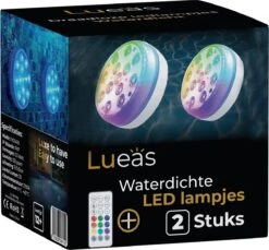 Lueas® Draadloze Ledlampjes Waterdicht - Met Afstandbediening -2 Stuks Op Batterijen - RGB - Dimbaar -Woonwinkel 1200x1113 1