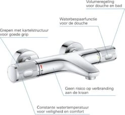GROHE Grohtherm 1000 Performance Thermostatische Badkraan - 15cm - Met Koppelingen - Chroom - 34779000 -Woonwinkel 1200x1113 16