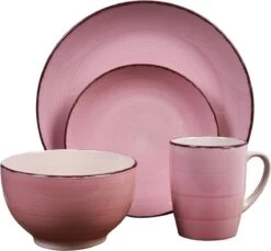 Excellent Houseware Excellent Serviesset 16 Delig - Aardewerk - Roze -Woonwinkel 1200x1114 1