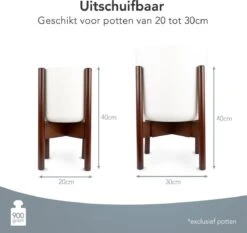 LifeGoods Planten Standaard - Uitschuifbare Bloempothouder - 20 Tot 30 Cm - Donker Bamboe -Woonwinkel 1200x1130 1