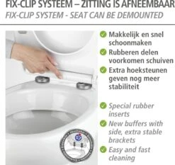 WENKO WC Bril Gubbio - Antibacterieel Wit Duroplast - Easy-Close Sluiting - Fix-Clip Bevestiging In RVS - Belastbaar Tot 350 Kg - Toiletbril - Toiletzitting -Woonwinkel 1200x1134 4