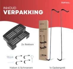 SIAFOSS Doucherek Zonder Boren Doucherek Hangend - 100% Stevig - 100% RVS - Hangend Badkamerrekje - Doucherek Aan Douchewand - Badkamer Accessoires - RVS Zwart - 2 Laags - Douchemand 23 SIAFOSS Doucherek Zonder Boren Doucherek Hangend - 100% Stevig - 100% RVS - Hangend Badkamerrekje - Doucherek Aan Douchewand - Badkamer Accessoires - RVS Zwart - 2 Laags - Douchemand -Woonwinkel 1200x1136 8