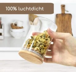 Quality Needz - Voorraadpotten - Glazen Potjes Met Deksel - 250 ML - 10 Delige Set - BPA-vrij - Gratis Pen & Herschrijfbare Stickers - Snoeppot -Woonwinkel 1200x1138 1