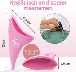Peesential XL Plastuit Voor Vrouwen - Vrouwen Urinoir - Urine Fles - Urinaal - Herbruikbaar Plastuitje - Staand Plassen - Plaskoker Voor Festivals / Reizen / Kamperen - Incl. Hygiënisch Tasje En Extensie - Groot - Roze -Woonwinkel 1200x1144 2