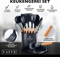 VAIVE Kookgerei Set 13-delig Met Houder - Keukengerei Set - Garde - Spatel Silicone -Woonwinkel 1200x1151 2