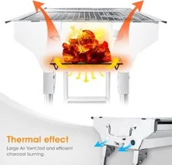 Uten - Houtskoolbarbecue - Opvouwbare Barbecue - Houtskoolbarbecues - Draagbare Camping Barbecue - 430 Roestvrij Staal Grill BBQ - 5-10 Persoon Tuin Buitenfeest - Zilver 17 Uten - Houtskoolbarbecue - Opvouwbare Barbecue - Houtskoolbarbecues - Draagbare Camping Barbecue - 430 Roestvrij Staal Grill BBQ - 5-10 Persoon Tuin Buitenfeest - Zilver -Woonwinkel 1200x1152 9