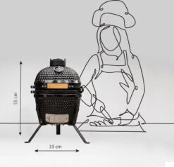 BluMill Kamado BBQ Egg - Kamado 13 Inch - Incl. Vlees Thermometer - Houtskoolbarbecues - Zwart - Ø 27cm -Woonwinkel 1200x1156 5