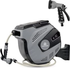 CoolHome Wandslangenbox 15 Meter + 1,5 Meter - Tuinslang Met Haspel- Slangenhouder 180° Draaibaar - Tuinslanghaspel Zwart - Grijs -Woonwinkel 1200x1158 3