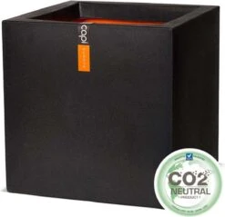 Capi Europe - Bloempot Vierkant Smooth NL - 50x50x50 - Zwart - Voor Binnen En Buiten - KBL904 -Woonwinkel 1200x1159 2