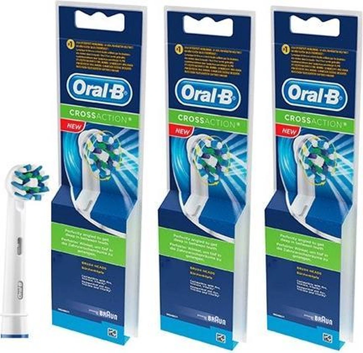 Oral B Refill Cross Action Opzetborstel 3 X 4 Stuks - Voordeelverpakking 3 Oral B Refill Cross Action Opzetborstel 3 X 4 Stuks - Voordeelverpakking