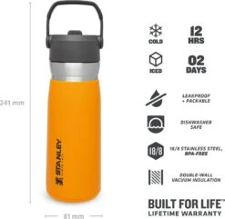 Stanley The IceFlow™ Flip Straw Water Bottle 0,65L - Thermosfles - Saffron -Woonwinkel 1200x1170 6
