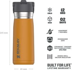 Stanley The IceFlow™ Flip Straw Water Bottle 0,65L - Thermosfles - Saffron -Woonwinkel 1200x1170 7