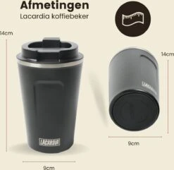 LaCardia Koffiebeker To Go Premium Zwart – Thermosbeker – Theebeker – 380ML – Herbruikbaar 17 LaCardia Koffiebeker To Go Premium Zwart – Thermosbeker – Theebeker – 380ML – Herbruikbaar -Woonwinkel 1200x1171 7