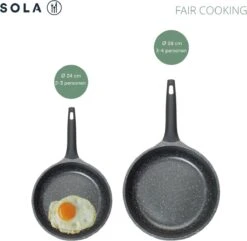 Sola Koekenpan Fair Cooking - Ø 28 Cm - Zwart/wit - Aluminium - Antiaanbaklaag -Woonwinkel 1200x1171 8