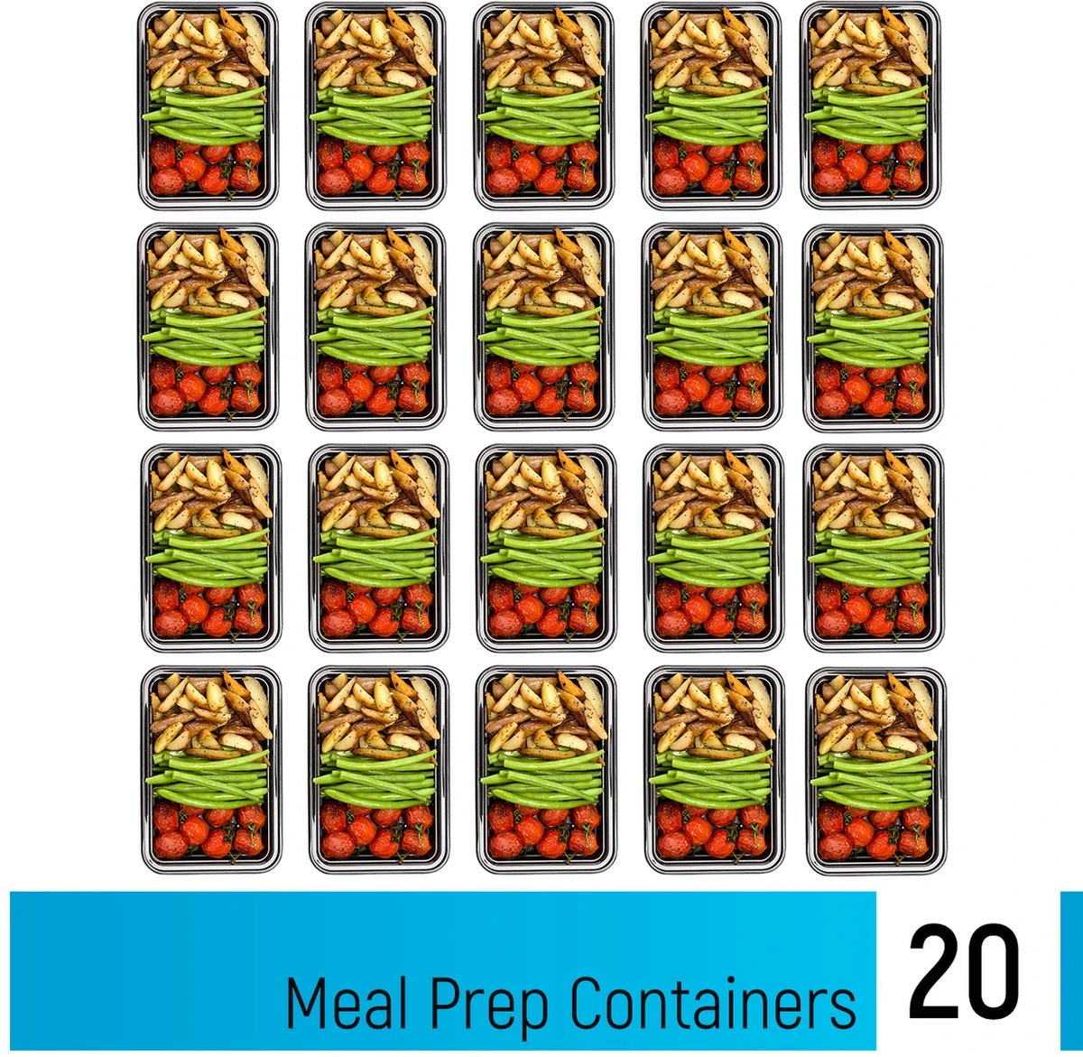 Meal Prep Bakjes - 20 Stuks - 1 Compartiment - Lunchbox - Diepvriesbakjes - Vershoudbakjes - Plastic Bakjes Met Deksel - Magnetron Bakjes Met Deksel - Meal Prep - Vershouddoos - 1L - BPA Vrij - Fitcrafters 11 Meal Prep Bakjes - 20 Stuks - 1 Compartiment - Lunchbox - Diepvriesbakjes - Vershoudbakjes - Plastic Bakjes Met Deksel - Magnetron Bakjes Met Deksel - Meal Prep - Vershouddoos - 1L - BPA Vrij - Fitcrafters - Afbeelding 9