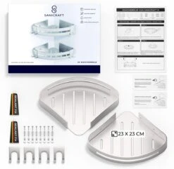 Sanicraft® Doucherekje - Doucherekje Zonder Boren - Geschikt Voor Elk Type Muur - Doucherekje Hangend - Doucheplank - Doucherekje Hoek - Doucherekje Zilver -Woonwinkel 1200x1173 11