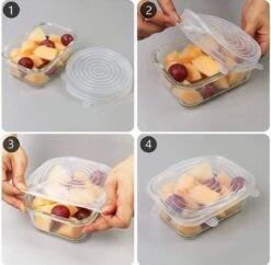 Siliconen Vershoud Deksels – Set Van 6 Stuks – Flexibel – Herbruikbaar – Wit - Stretch Tot Wel 30 Cm 17 Siliconen Vershoud Deksels – Set Van 6 Stuks – Flexibel – Herbruikbaar – Wit - Stretch Tot Wel 30 Cm -Woonwinkel 1200x1178