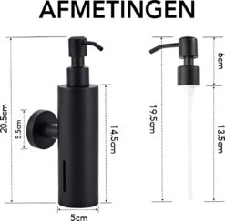 VDN Stainless Zeeppompje - Zeepdispenser Wandmontage - Zwart - Hangend - RVS 12 VDN Stainless Zeeppompje - Zeepdispenser Wandmontage - Zwart - Hangend - RVS -Woonwinkel 1200x1182 10