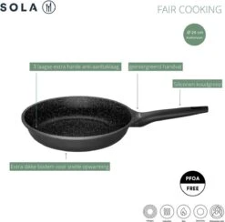 Sola - Fair Cooking Zwart/wit Greblon Anti Aanbaklaag 11 Sola - Fair Cooking Zwart/wit Greblon Anti Aanbaklaag -Woonwinkel 1200x1184 9