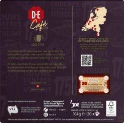 Douwe Egberts D.E Café Lungo Koffiecups - Intesiteit 8/12 - 10 X 20 Capsules -Woonwinkel 1200x1186 8