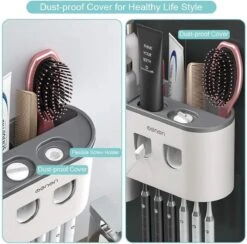 Tandenborstelhouder Badkamer - LB545 – Elektrische Tandenborstel Houder - Opbergbox - Tandenborstel - Automatische Tandpasta Knijper Dispenser - Badkamer Accessoires -Woonwinkel 1200x1187 12