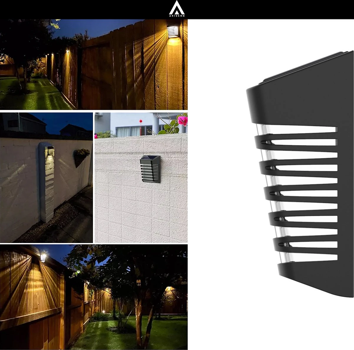 Arisenn® Crystal Solar Buitenlamp - IP65 Waterdicht - Prachtige Solar Technologie Monokristal Zonnepaneel Wandlamp - 3000K Warm Wit (sfeervol) - Tuinverlichting Op Zonne-energie | Schutting Wand Licht 4 Arisenn® Crystal Solar Buitenlamp - IP65 Waterdicht - Prachtige Solar Technologie Monokristal Zonnepaneel Wandlamp - 3000K Warm Wit (sfeervol) - Tuinverlichting Op Zonne-energie | Schutting Wand Licht - Afbeelding 2