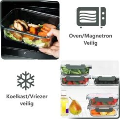 VMCA Glazen Vershoudbakjes Voor Vriezer Oven En Magnetron - 10 Bakjes - Grijs -Woonwinkel 1200x1190 1