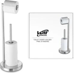 VDN Stainless Wc Rolhouder Staand - Toiletrolhouder En Reserverolhouder - RVS - Geschikt Voor 3+1 WC Papier Rollen - 2 In 1 13 VDN Stainless Wc Rolhouder Staand - Toiletrolhouder En Reserverolhouder - RVS - Geschikt Voor 3+1 WC Papier Rollen - 2 In 1 -Woonwinkel 1200x1190 19