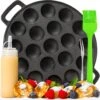 IRONO Poffertjespan Set - Incl. Doseerfles, Kwast En Vork - Poffertjespan Inductie En Electrisch - Poffertjesmaker 19 Poffertjes - Poffertjes Maken - Spuitfles - Cadeau Voor Mannen En Vrouwen -Woonwinkel 1200x1191 16