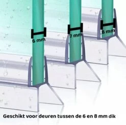 Minismus Douchedeurafdichting Met Waterkering (2 Strips Van 1 Meter, Makkelijk Inkortbaar) - Waterstopper Geschikt Voor Glas Van 6 Tot 8 Mm - Douchedorpel - Lekstrip Voor Horizontale Bevestiging -Woonwinkel 1200x1193 10