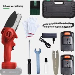 Mardin Mini Kettingzaag - Snoeizaag - Kettingzaag - Kettingzaag Electrisch Met 2 Accu - Inclusief Koffer - 1 Extra Accu - Rood -Woonwinkel 1200x1193
