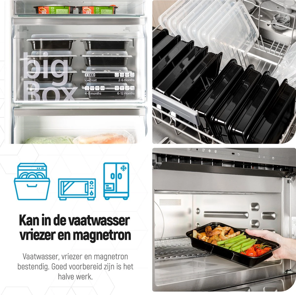 Meal Prep Bakjes - 20 Stuks - 1 Compartiment - Lunchbox - Diepvriesbakjes - Vershoudbakjes - Plastic Bakjes Met Deksel - Magnetron Bakjes Met Deksel - Meal Prep - Vershouddoos - 1L - BPA Vrij - Fitcrafters 4 Meal Prep Bakjes - 20 Stuks - 1 Compartiment - Lunchbox - Diepvriesbakjes - Vershoudbakjes - Plastic Bakjes Met Deksel - Magnetron Bakjes Met Deksel - Meal Prep - Vershouddoos - 1L - BPA Vrij - Fitcrafters - Afbeelding 2