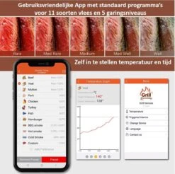 Hermanos® Digitale BBQ Thermometer Draadloos - Keukenthermometer - Bluetooth Met App - 4 Sondes - Magneet - Incl. Batterijen -Woonwinkel 1200x1197 12