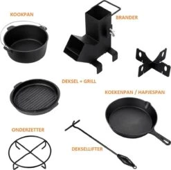 Dutch Mountains Gietijzeren Pannenset 7-delig - Dutch Oven – Braadpan - Grillpan - Hapjespan - Kookset In Houten Transportkist - Deksellifter - Brander 14 Dutch Mountains Gietijzeren Pannenset 7-delig - Dutch Oven – Braadpan - Grillpan - Hapjespan - Kookset In Houten Transportkist - Deksellifter - Brander -Woonwinkel 1200x1197 14