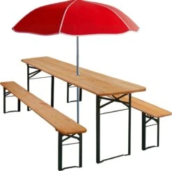 Casaria Tuinset Hout – 2 Banken 1Tafel Inklapbaar - 170x46x75cm -Woonwinkel 1200x1197 3