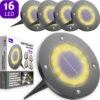 Shutterlight® 16 LED Solar Grondspot - Tuinverlichting - Zonlichtsensor - Zonne-energie - Matte Zwart - Warm Wit Licht - 4 Stuks - Buiten -Woonwinkel 1200x1198 19