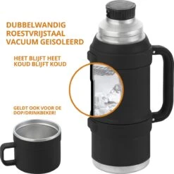 MacGyver RVS Thermoskan 1.5 Ltr – RVS Thermosbeker 0,55 Ltr - Langdurig Warm/koud - Zwart -Woonwinkel 1200x1198 35