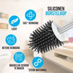 Strex Toiletborstel Siliconen Met Houder - Sneldrogend, Hygiënisch & Antibacteriële Werking - WC Borstel - Toilet Borstel Houder -Woonwinkel 1200x1198 61