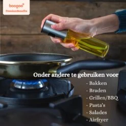 BooGoo® - RVS Olijfolie Sprayer Extreme Deluxe - Olijfolie Fles Verstuiver Voor Keuken - Oliespray - Oliefles - BBQ Accesoires - Olie Pomp Bakspray - Cooking Spray 17 BooGoo® - RVS Olijfolie Sprayer Extreme Deluxe - Olijfolie Fles Verstuiver Voor Keuken - Oliespray - Oliefles - BBQ Accesoires - Olie Pomp Bakspray - Cooking Spray -Woonwinkel 1200x1199 17