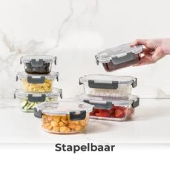 Vershoudbakjes - Meal Prep Bakjes - Diepvriesbakjes - Vershouddoos - Vershoudbakjes Set - Glas - 12 Stuks - BPA Vrij - Stosh -Woonwinkel 1200x1200 100