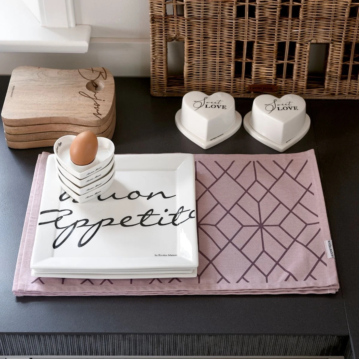 Riviera Maison Eierdop Set Van 2 - The Perfect Heart Egg Cup - Porselein 5 Riviera Maison Eierdop Set Van 2 - The Perfect Heart Egg Cup - Porselein - Afbeelding 3