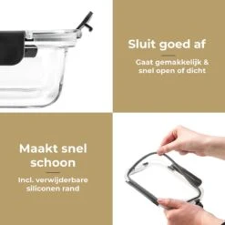 Vershoudbakjes - Meal Prep Bakjes - Diepvriesbakjes - Vershouddoos - Vershoudbakjes Set - Glas - 12 Stuks - BPA Vrij - Stosh -Woonwinkel 1200x1200 101