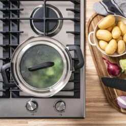 BK Flow Cool Black Glas Kookpannenset - 4-delig - Zwart - Glazen Deksel - Veilig Afgietsysteem - Inductie -Woonwinkel 1200x1200 1022