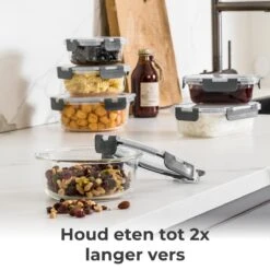 Vershoudbakjes - Meal Prep Bakjes - Diepvriesbakjes - Vershouddoos - Vershoudbakjes Set - Glas - 12 Stuks - BPA Vrij - Stosh -Woonwinkel 1200x1200 104
