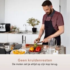 DODANA Premium Peper - & Zoutmolen Elektrisch - 1 Stuk - Pepermolen - Zoutmolen - Oplaadbaar - USB - Elektrische Pepermolen - RVS - Zwaartekracht Functie - LED Lamp - Nl Handleiding - Incl Borsteltje -Woonwinkel 1200x1200 1060