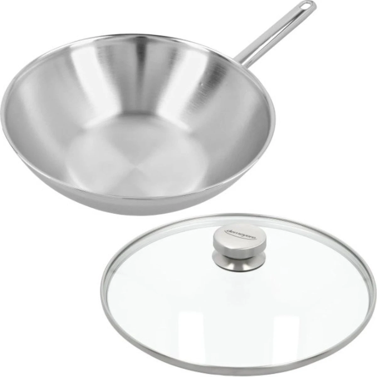 Demeyere Apollo 7 - Wok - 30 Cm - Met Glazen Deksel 3 Demeyere Apollo 7 - Wok - 30 Cm - Met Glazen Deksel