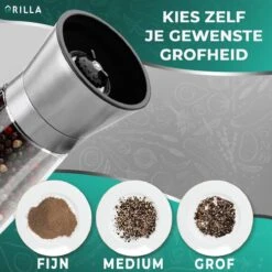 Peper En Zoutmolen Set - RVS Zout En Peperstel - Zoutvaatje En Pepermolen - 2 In 1 -Woonwinkel 1200x1200 1125